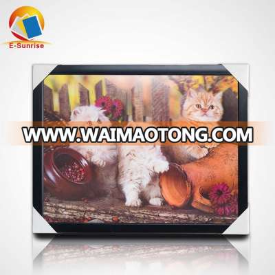 Lovely Pet 3D Lenticular Pictures with Frame 3D for Home Decoration